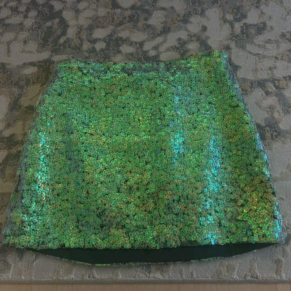 Helmut Lang green sequin miniskirt - Picture 6 of 7